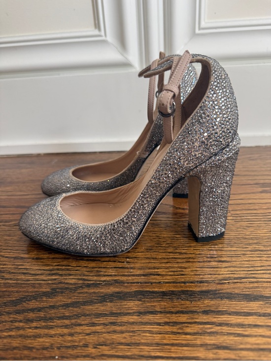 Valentino Garavani Shoes - Valentino Garavani Tango embellished ankle strap block heel silver sz 37